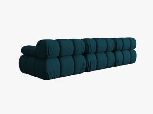 CANAPEA BELLIS, CU 3 LOCURI, ALBASTRU MARINN, CU TAPITERIE DIN TEXTIL 3D SONIC, MICADONI - Img 4