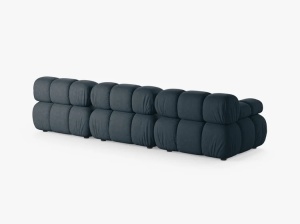 CANAPEA BELLIS, CU 3 LOCURI, PETROL INCHIS, CU TAPITERIE DIN TEXTIL STRUCTURAT LIBERTY, MICADONI - Img 3