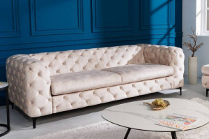 CANAPEA CATIFEA, 235CM, 3 LOCURI, DE CULOARE SAMPANIE, ARTIM GROUP SELECTION - Img 1