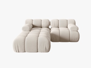 CANAPEA/COLTAR MODULAR BELLIS, 3 LOCURI, 188 CM, BEJ DESCHIS 23, TAPITERIE DIN CATIFEA 3D, DESIGN DEOSEBIT - Img 1