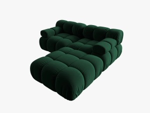 CANAPEA/COLTAR MODULAR BELLIS, 3 LOCURI, 188 CM, VERDE 38, TAPITERIE DIN CATIFEA, DESIGN DEOSEBIT - Img 5