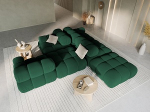CANAPEA/COLTAR MODULAR BELLIS DREAPTA, 3 LOCURI, 282 CM, VERDE 38, TAPITERIE DIN CATIFEA, DESIGN DEOSEBIT - Img 2