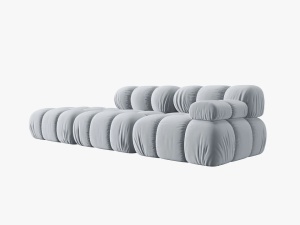 CANAPEA/COLTAR MODULAR BELLIS STANGA, 3 LOCURI, 282 CM, ALBASTRU DESCHIS 80, TAPITERIE DIN CATIFEA, DESIGN DEOSEBIT - Img 5