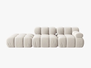 CANAPEA/COLTAR MODULAR BELLIS STANGA, 3 LOCURI, 282 CM, BEJ DESCHIS 21, TAPITERIE DIN CATIFEA, DESIGN DEOSEBIT - Img 1