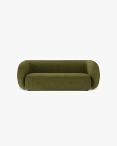 CANAPEA CU 2 LOCURI KATE, VERDE MASLINIU INCHIS, 183X99 CM, TAPITAT CU TAPITERIE DIN TEXTIL BOUCLE BALOO, MICADONI