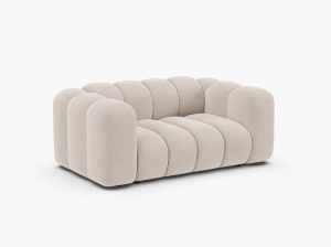 CANAPEA CU 2 LOCURI LUPIN 170, BEJ DESCHIS, CU TAPITERIE DIN CATIFEA VENUS, BALOO MICADONI - Img 2