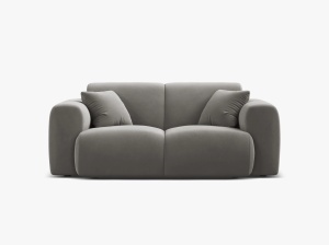 CANAPEA CU 2 LOCURI, MOLINO, 170 CM, GRI, CU TAPITERIE DIN TEXTIL CATIFEA VELVET CASINO, MICADONI