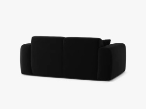 CANAPEA CU 2 LOCURI, MOLINO, 170 CM, NEAGRA, CU TAPITERIE DIN TEXTIL CATIFEA VELVET CASINO, MICADONI - Img 3