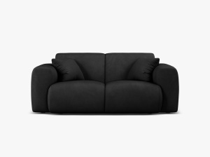 CANAPEA CU 2 LOCURI, MOLINO, 170 CM, NEGRU, CU TAPITERIE DIN TEXTIL CHENILLE REBEL, MICADONI