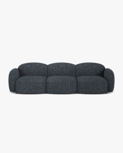 CANAPEA CU 3 LOCURI BLAIR, 274X 95, ALBASTRU MARIN, CU TAPITERIE DIN TEXTIL STRUCTURAT BALTIMORE, MICADONI
