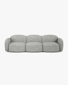 CANAPEA CU 3 LOCURI BLAIR, 274X 95, GRI CALD, CU TAPITERIE DIN TEXTIL STRUCTURAT BALTIMORE, MICADONI - Img 3