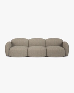 CANAPEA CU 3 LOCURI BLAIR, 274X 95, MELANJ GRI-MARO, CU TAPITERIE DIN TEXTIL STRUCTURAT BALTIMORE, MICADONI