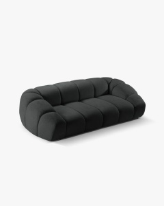 CANAPEA CU 3 LOCURI DIANA, GRI ANTRACIT, 114X254 CM, TAPITAT CU TAPITERIE DIN TEXTIL STRUCTURAT BUBBLE, MICADONI - Img 3