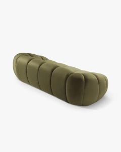 CANAPEA CU 3 LOCURI DIANA, VERDE, 234X114 CM, TAPITAT CU TAPITERIE DIN TEXTIL CATIFEA SALVADOR, MICADONI - Img 4