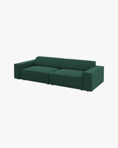 CANAPEA CU 3 LOCURI JODIE, 204X99 CM, ADANCIME SCAUN 62 CM, VERDE, TAPITAT CU TAPITERIE DIN TEXTIL STRUCTURAT MEGAN, MICADONI - Img 3