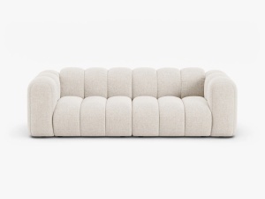 CANAPEA CU 3 LOCURI LUPIN 228, BEJ DESCHIS, CU TAPITERIE DIN TEXTIL CHENILLE EDEN, MICADONI