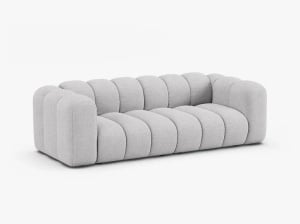 CANAPEA CU 3 LOCURI LUPIN 228, GRI DESCHIS, CU TAPITERIE DIN TEXTIL BOUCLE BALOO, MICADONI - Img 2