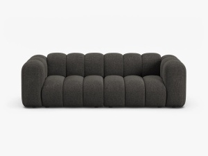 CANAPEA CU 3 LOCURI LUPIN 228, GRI INCHIS, CU TAPITERIE DIN TEXTIL CHENILLE EDEN, MICADONI