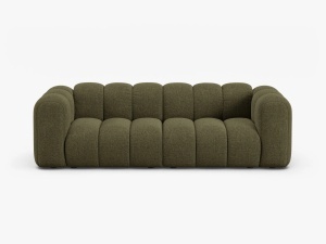 CANAPEA CU 3 LOCURI LUPIN 228, VERDE, CU TAPITERIE DIN TEXTIL CHENILLE EDEN, MICADONI