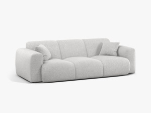 CANAPEA CU 3 LOCURI, MOLINO, 235 CM, ARGINTIU, CU TAPITERIE DIN TEXTIL CHENILLE EDEN, MICADONI - Img 2