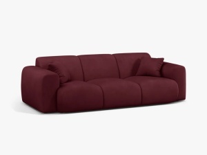 CANAPEA CU 3 LOCURI, MOLINO, 235 CM, BORDO, CU TAPITERIE DIN TEXTIL CHENILLE REBEL, MICADONI - Img 2