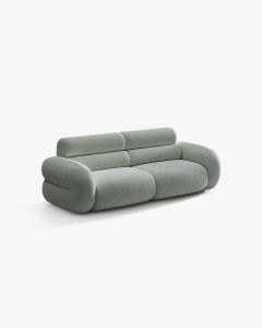 CANAPEA CU 3 LOCURI, NEO, ALBASTRU PAL, 220X100 CM, TAPITAT CU TAPITERIE DIN TEXTIL CHENILLE SILENCIO, MICADONI - Img 2