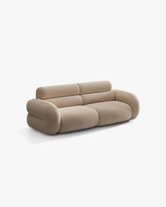 CANAPEA CU 3 LOCURI, NEO, NISIPIU, 220X100 CM, TAPITAT CU TAPITERIE DIN TEXTIL CHENILLE SILENCIO, MICADONI - Img 2