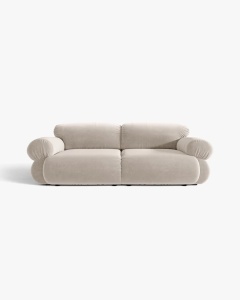 CANAPEA CU 3 LOCURI, OPHELIA, BEJ, 217 CM, CU TAPITERIE DIN TEXTIL CATIFEA VENUS, MICADONI