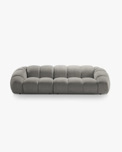CANAPEA CU 4 LOCURI DIANA, GRI DESCHIS, 294X114 CM, TAPITAT CU TAPITERIE DIN TEXTIL STRUCTURAT BUBBLE, MICADONI