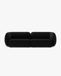 CANAPEA CU 4 LOCURI KATE, NEGRU, 243X99 CM, TAPITAT CU TAPITERIE DIN TEXTIL CATIFEA SALVADOR, MICADONI
