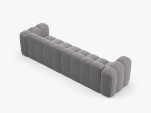 CANAPEA CU 4 LOCURI LUPIN 288, GRI DESCHIS, CU TAPITERIE DIN TEXTIL CHENILLE EDEN, MICADONI - Img 3