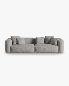 CANAPEA CU 4 LOCURI, MARTINA, GRI DESCHIS, 320 CM, CU TAPITERIE DIN TEXTIL STRUCTURAT BOSTON, MICADONI