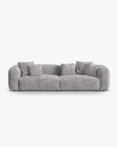 CANAPEA CU 4 LOCURI, MARTINA, GRI DESCHIS, 320 CM, CU TAPITERIE DIN TEXTIL CORDOI TILIA, MICADONI