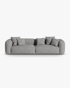 CANAPEA CU 4 LOCURI, MARTINA, GRI GRAFIT, 320 CM, CU TAPITERIE DIN TEXTIL BOUCLE MONET, MICADONI