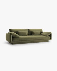 CANAPEA CU 4 LOCURI, TORINO, 250X103, VERDE DESCHIS, CU TAPITERIE DIN TEXTIL CATIFEA CASINO, MICADONI - Img 2