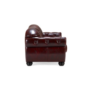 CANAPEA DE LUX CHESTERFIELD HEREFORD 224CM, 3 LOCURI, DIN PIELE NATURALA, CULOARE ROSU ANTIC, ARTIM SELECTION - Img 6