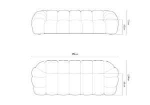 CANAPEA DIANA, 4 LOCURI, 294 CM, DIVERSE CULORI SI MATERIALE, DESIGN DEOSEBIT - Img 20