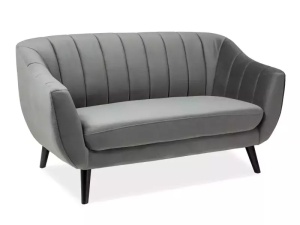 CANAPEA ELITE 2, GRI BLUVEL 14/WENGE, TAPITERIE DIN CATIFEA SI PICIOARE DIN LEMN - Img 2