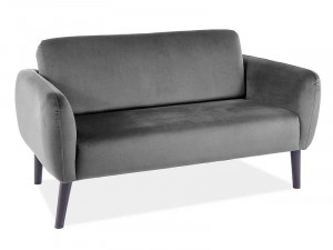 CANAPEA ELSA, GRI BLUVEL 14/WENGE, TAPITERIE DIN CATIFEA SI PICIOARE DIN LEMN
