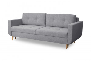 CANAPEA EXTENSIBILA ALVA GRI DESCHIS TAPITERIE DIN STOFA STIL SCANDINAV - Img 3