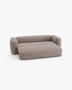 CANAPEA EXTENSIBILA, CU 3 LOCURI, MARTINA, BEJ INCHIS, 264 CM, CU TAPITERIE DIN TEXTIL STRUCTURAT BOSTON, MICADONI - Img 3