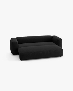 CANAPEA EXTENSIBILA, CU 3 LOCURI, MARTINA, NEGRU, 264 CM, CU TAPITERIE DIN TEXTIL STRUCTURAT BOSTON, MICADONI - Img 3