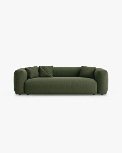 CANAPEA EXTENSIBILA, CU 3 LOCURI, MARTINA, VERDE, 264 CM, CU TAPITERIE DIN TEXTIL STRUCTURAT BOSTON, MICADONI