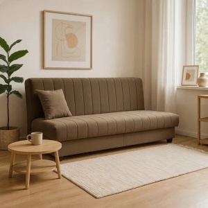 CANAPEA EXTENSIBILA, DE BUGET, ARTIM MEBLE, MATERIAL TEXTIL SI LEMN, DIVERSE CULORI, STIL MODERN - Img 2