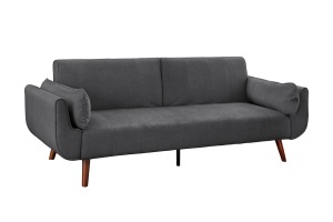 CANAPEA EXTENSIBILA DIVANI 220CM, 3 LOCURI, REALIZAT DIN LEMN SI CATIFEA, CULOARE GRI