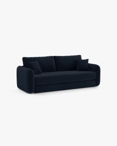 CANAPEA EXTENSIBILA DORMI, ALBASTRU ROYAL, 225X94 CM, TAPITAT CU TAPITERIE DIN TEXTIL CATIFEA SALVADOR, MICADONI - Img 3