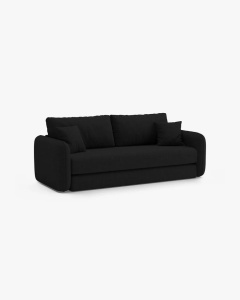 CANAPEA EXTENSIBILA DORMI, NEGRU, 225X94 CM, TAPITAT CU TAPITERIE DIN TEXTIL STRUCTURAT MOLYBDEN, MICADONI - Img 3