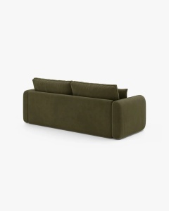 CANAPEA EXTENSIBILA DORMI, VERDE, 225X94 CM, TAPITAT CU TAPITERIE DIN TEXTIL CATIFEA SALVADOR, MICADONI - Img 6