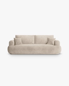 CANAPEA EXTENSIBILA ELLA, NISIPIU, 253X108 CM, TAPITAT CU TAPITERIE DIN TEXTIL STRUCTURAT SORELLA, MICADONI