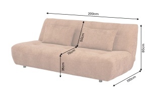 CANAPEA EXTENSIBILA ELYPSE 200CM, 3 LOCURI, REALIZATA DIN LEMN MASIV SI TEXTIL CHENILLE, CULOARE MARO RUGINIU, INVICTA INTERIOR - Img 6